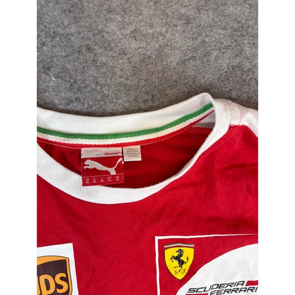 Puma Official Scuderia Ferrari F1 T Shirt Mens XL Red White Santander Weichai - Picture 4 of 10